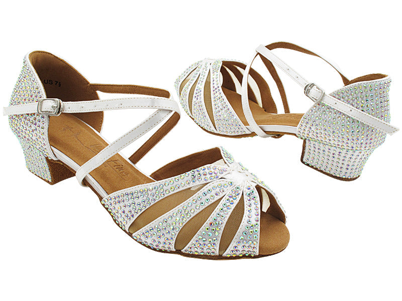 SERA3850XCC White Satin & Flesh Mesh with 1" Women Heel (8881) in the photo
