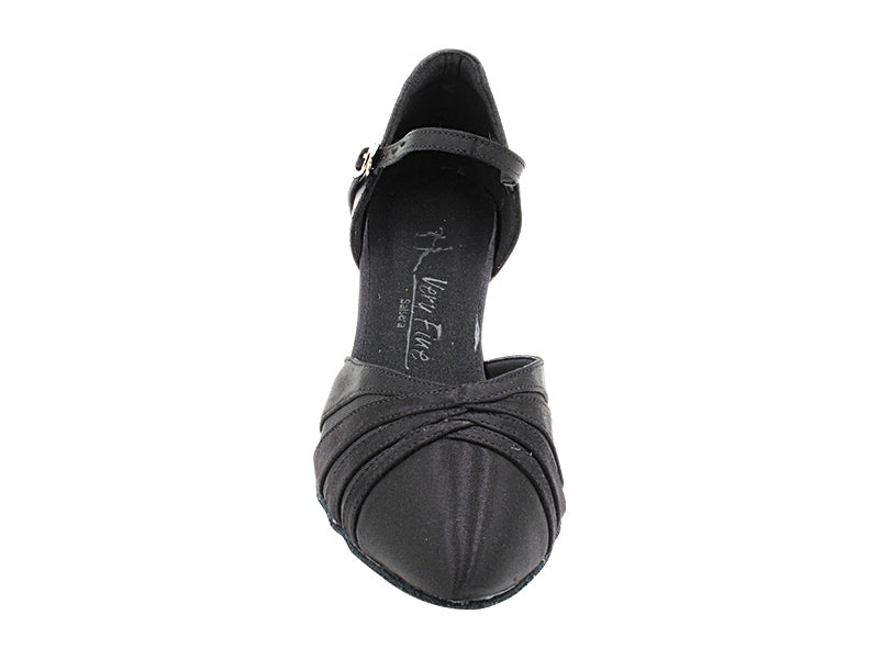 SERA3980 Black Satin & Black Mesh with 2.5" Heel (2040) in the photo