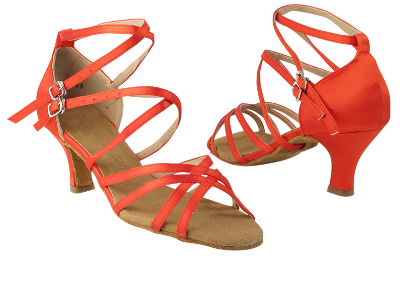 SERA5008 118 Red Satin with 2.5" low heel in the photo