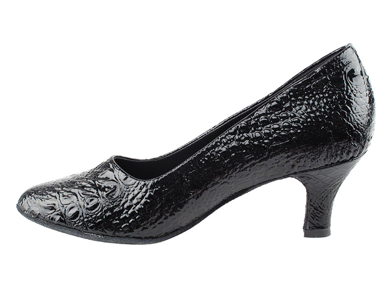 SERA5513 Black Croc with 2.5" low heel in the photo