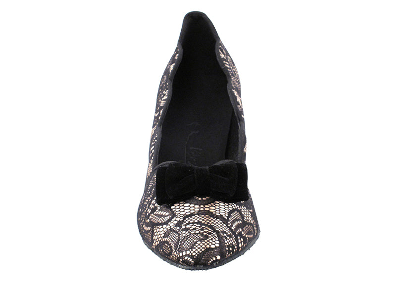 SERA5515 Flesh & Black Lace with 2.5" low heel in the photo