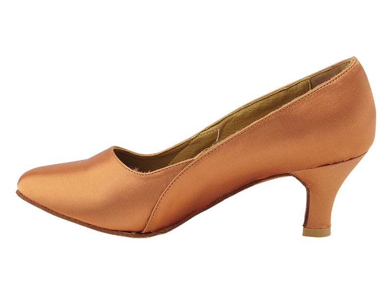 SERA5517NL Tan Satin with 2.5" low heel in the photo