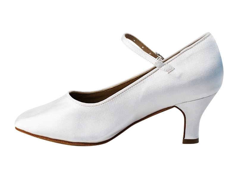SERA5522 White Satin with 2.5" low heel in the photo