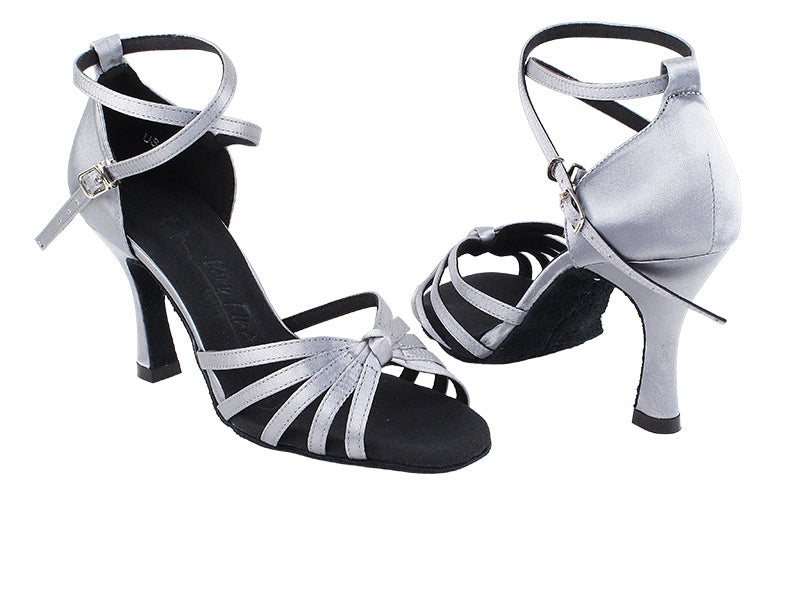 SERA6005 180 Grey Satin with 3" Heel in the photo