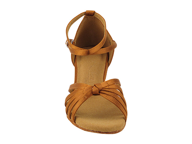 SERA6005 Dark Tan Satin with 1.3" Heel in the photo