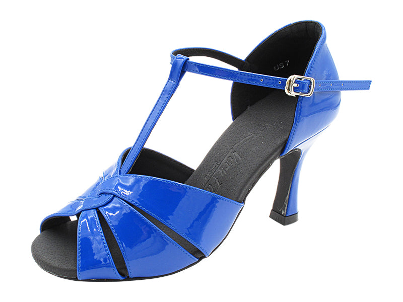 SERA6006 HSX31 Dark Blue Patent with 3" Flare Heel (5059) in the photo