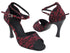 SERA6012 257 Red Black Lace_Black Leather with  3" Heel (5059) in the photo