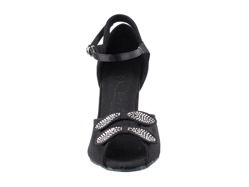 SERA7007 Black Satin with 3" Flare Heel (5059) in the photo