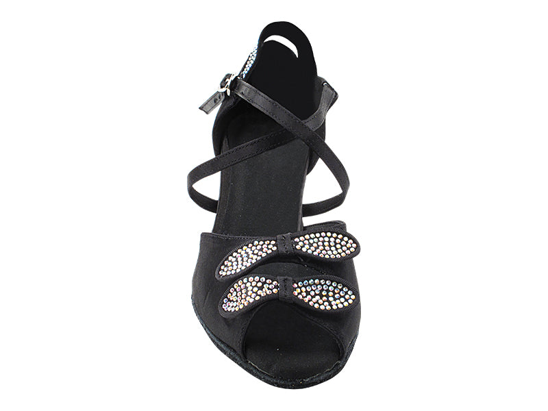SERA7007DB Black Satin_X-Strap Arch with 2" Medium Heel (3G09) in the photo