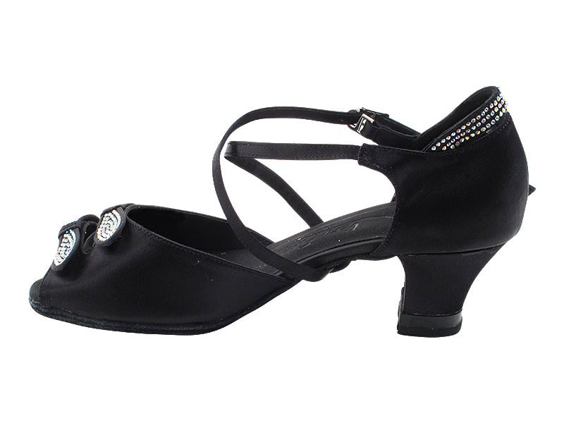 SERA7007DB Black Satin_X-Strap Arch with 2" Medium Heel (3G09) in the photo