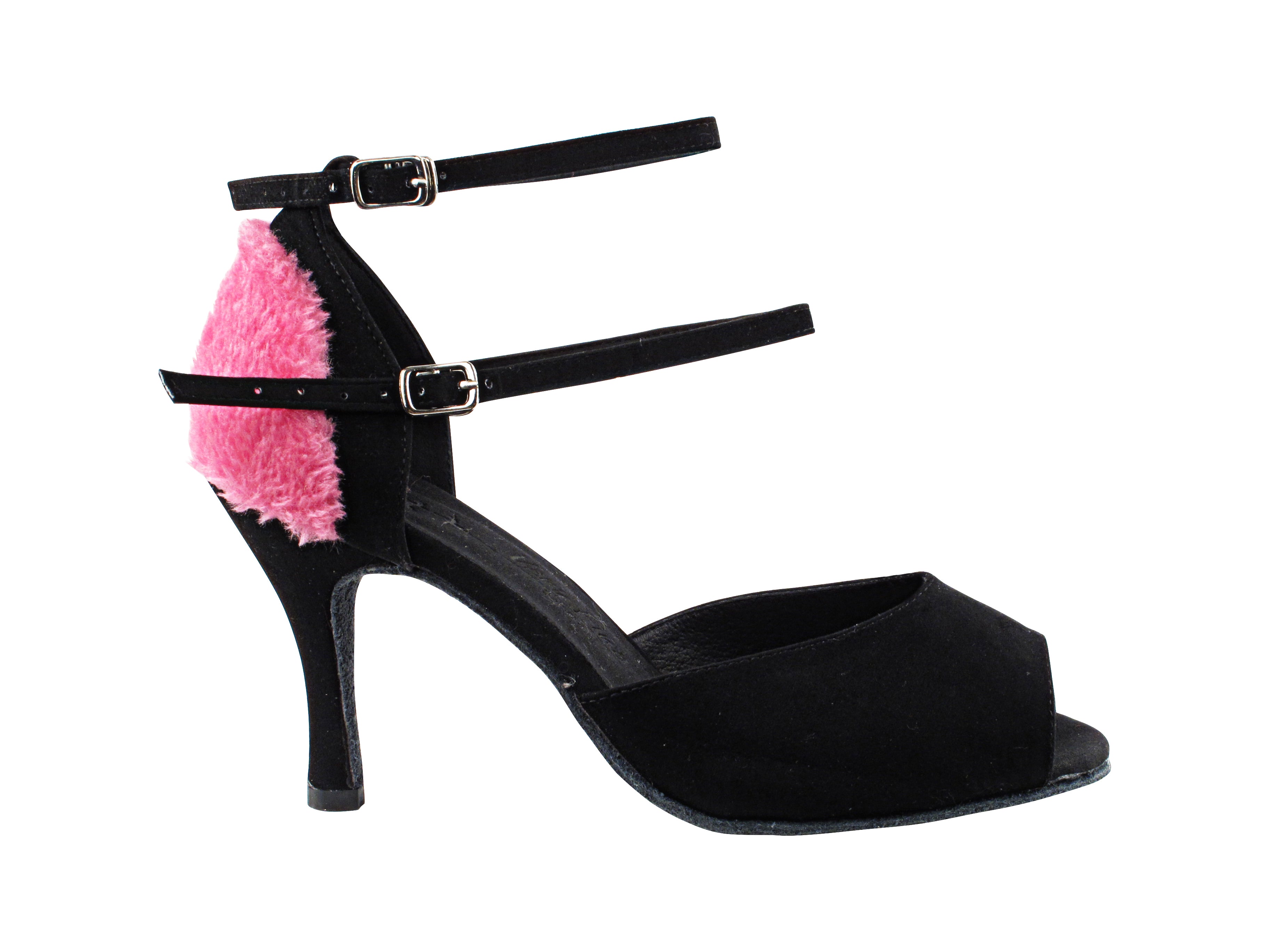 SERA7008 Black Nubuck_Pink with 3" Slim Heel (6646) in the photo