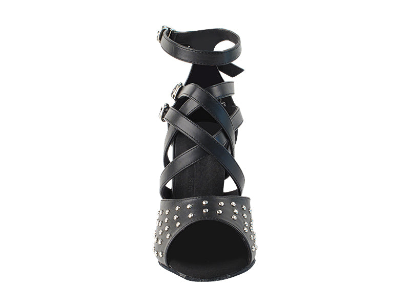 SERA7011 Black Leather with 2.5" low heel in the photo