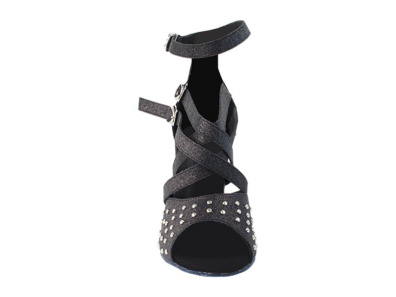 SERA7011 Black Stardust with 2.5" low heel in the photo