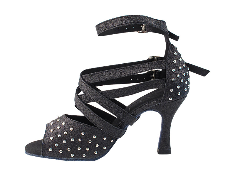 SERA7011 Black Stardust with 2.5" low heel in the photo