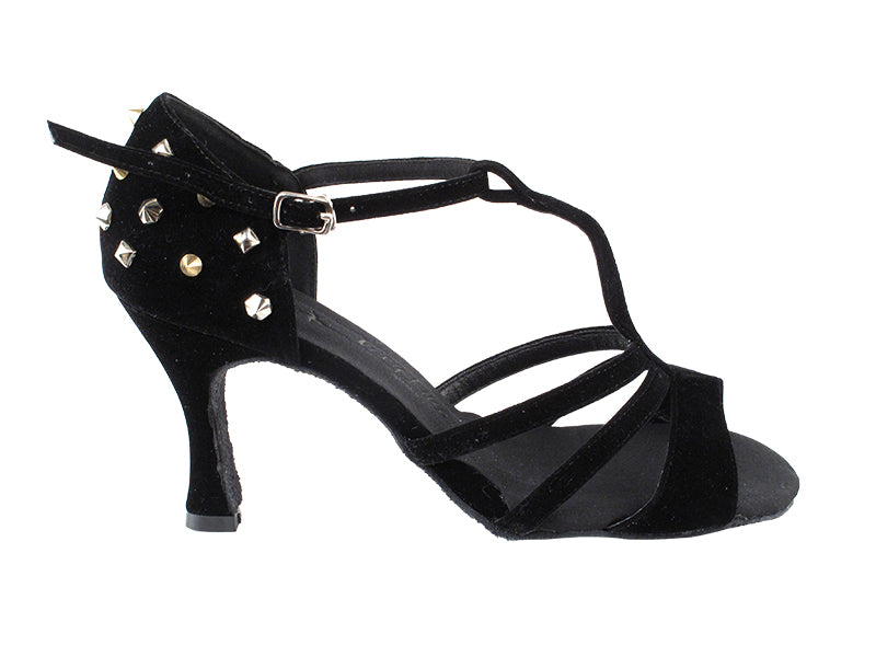 SERA7012 Black Nubuck_Studs_On_Black with 3" Heel (5059) in the photo