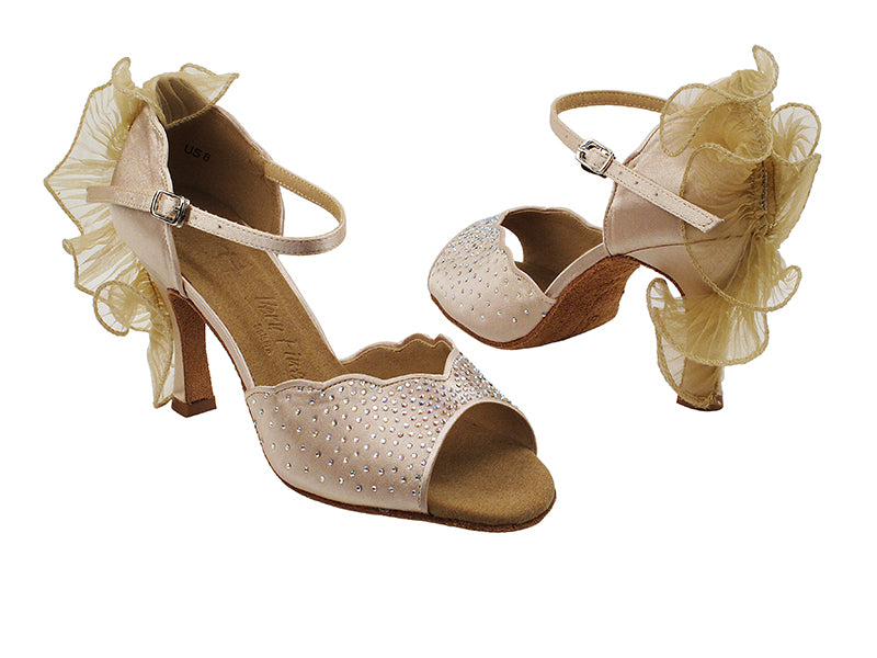 SERA7014 Flesh Satin with 3" heel in the photo