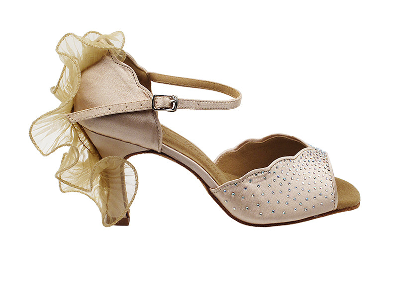 SERA7014 Flesh Satin with 3" heel in the photo