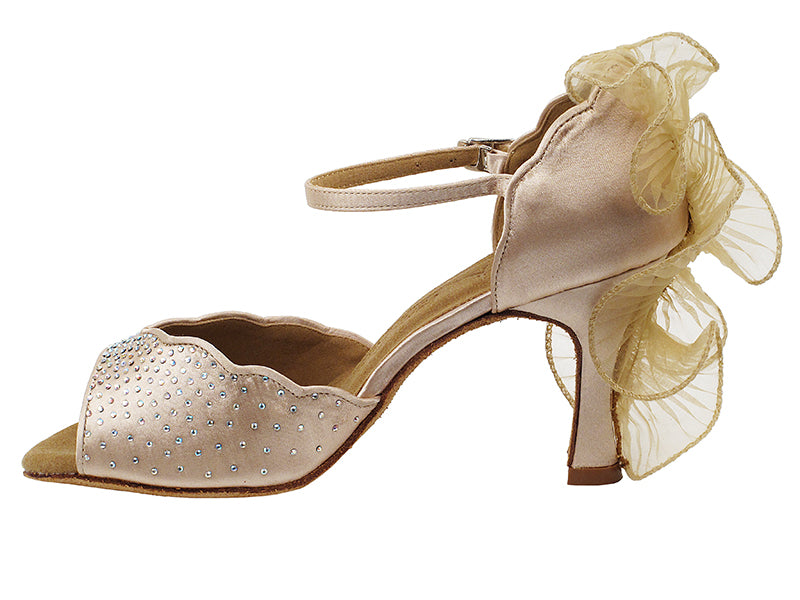 SERA7014 Flesh Satin with 3" heel in the photo