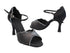 SERA7014B Black Satin & Silver Trim with 3" Heel in the photo