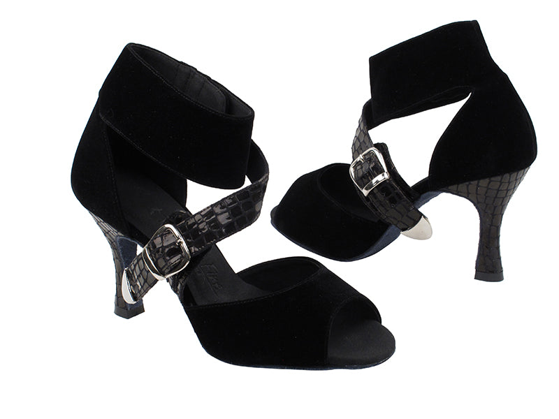 SERA7015 Black Velvet with 3" heel in the photo