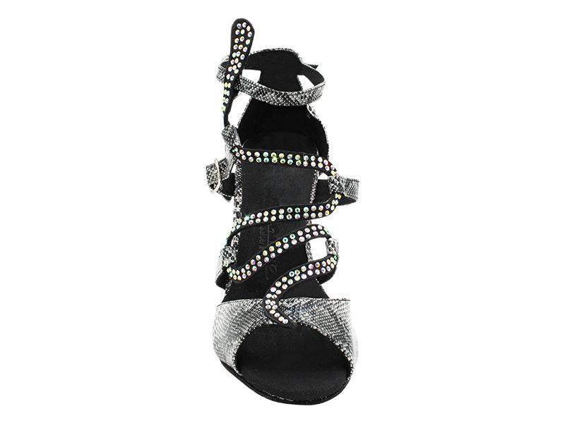 SERA7017 240 White Snake PU  with 3" Flare Heel (5059) in the photo