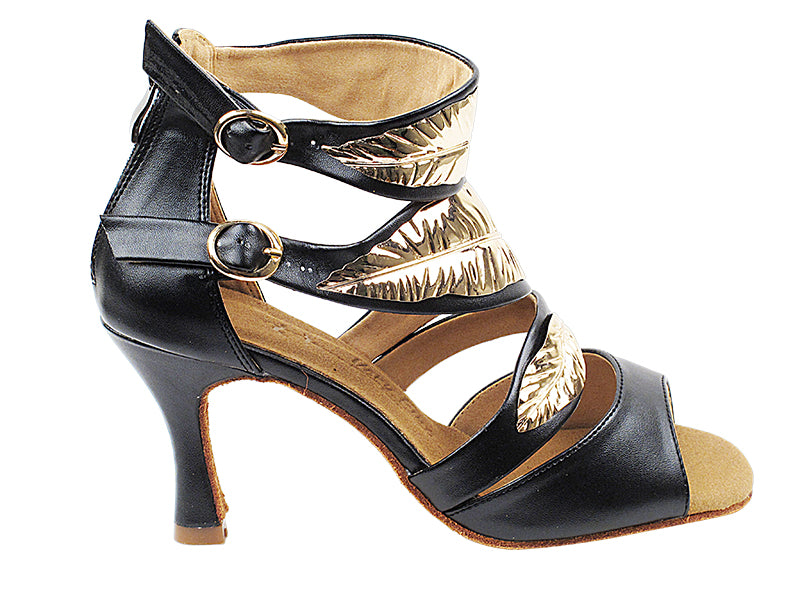 SERA7023 Black Leather with 3" Flare Heel (5059) in the photo