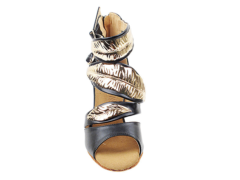 SERA7023 Black Leather with 3" Flare Heel (5059) in the photo