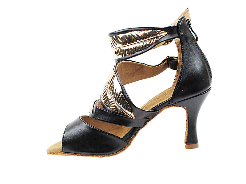 SERA7023 Black Leather with 3" Flare Heel (5059) in the photo