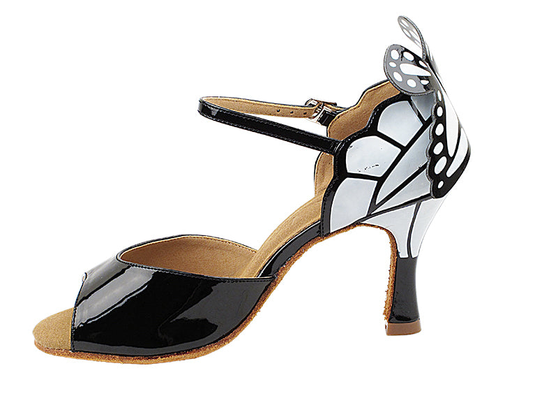 SERA7027 Black & White Butterfly with 3" Flare Heel (5059) in the photo