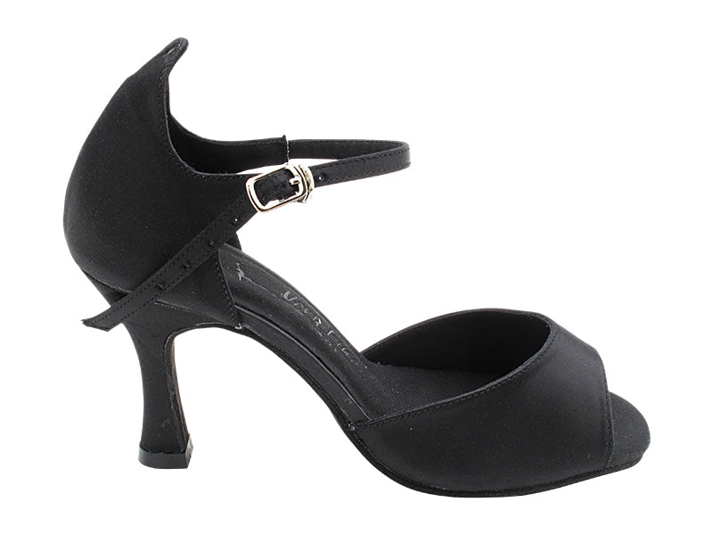 SERA7028 Black Satin with 3" Flare Heel (5059) in the photo