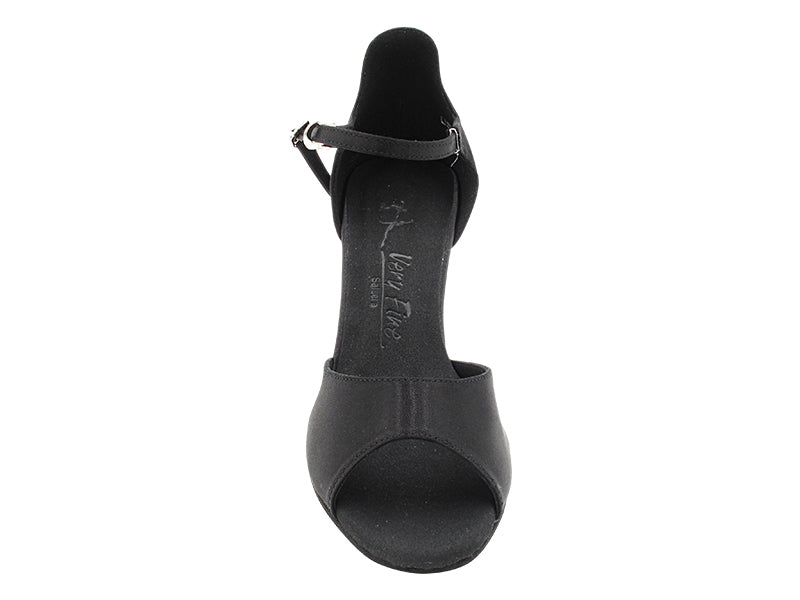 SERA7028 Black Satin with 3" Flare Heel (5059) in the photo