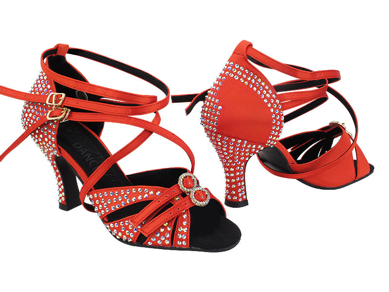 SERA7030CC Red Satin with 2.5" Spool Heel (PG) in the photo