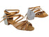 SERA7030CC 153 Tan Satin_F_S_129 Silver Sparklenet_B_H_AB Rhinestone Buckles with 1" Heel (8881) in the photo