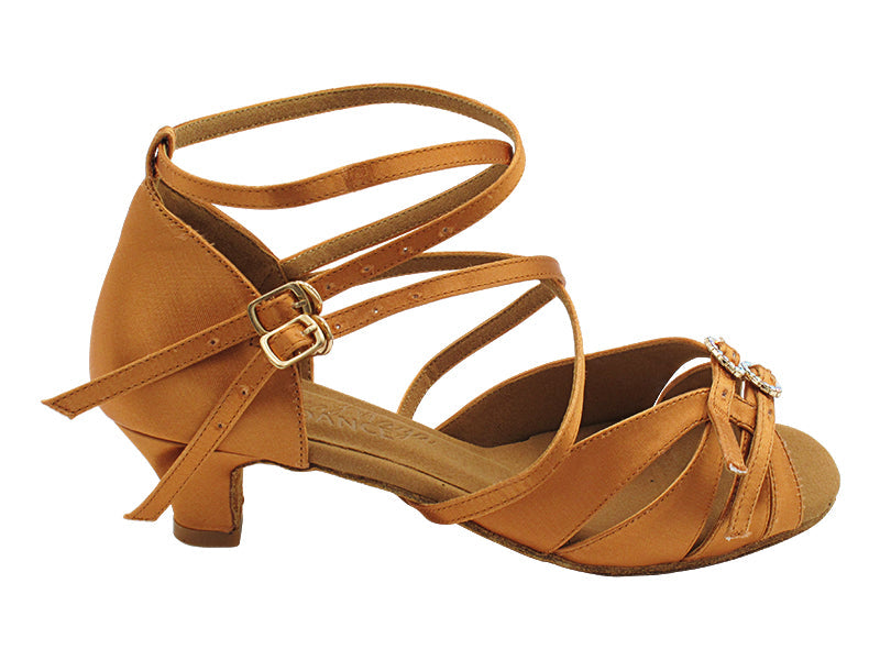SERA7030 153 Tan Satin with 1.2" Cuban Heel (CI) in the photo