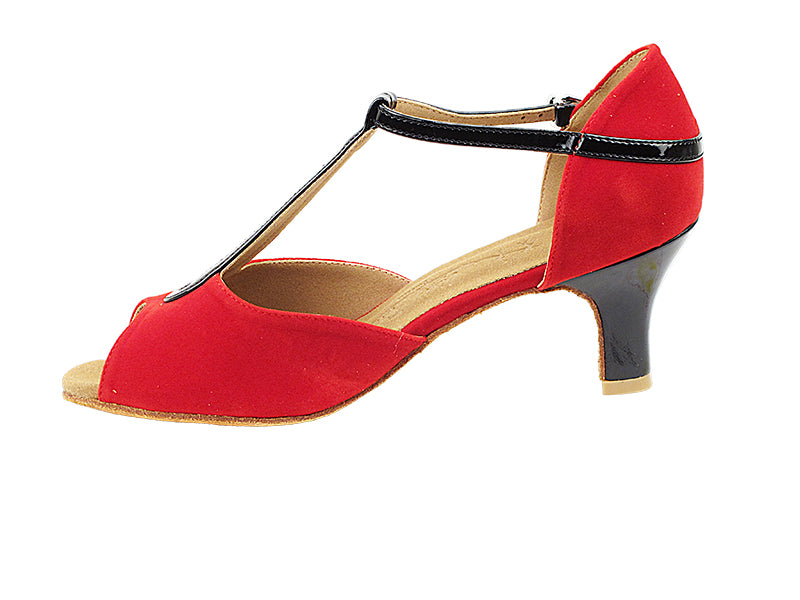 SERA7031 Red Velvet & Black Trim with 2.5" Heel (2040) in the photo