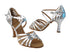 SERA7032B Silver & Flesh Mesh with 3" Heel in the photo