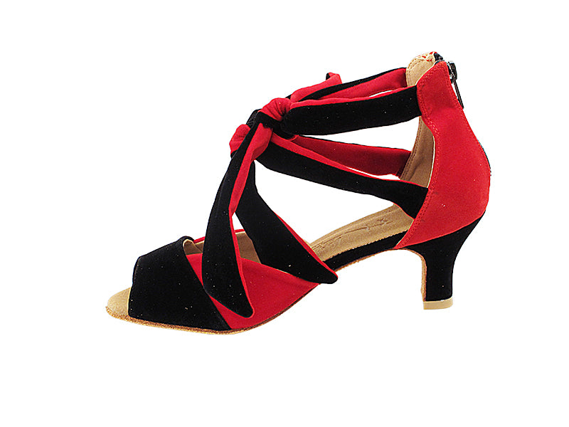 SERA7034 Black & Red Velvet with 2.5" Heel (2040) in the photo