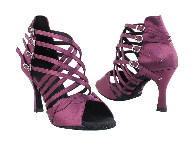 SERA7036 112 Purple Satin with 3" Heel in the photo