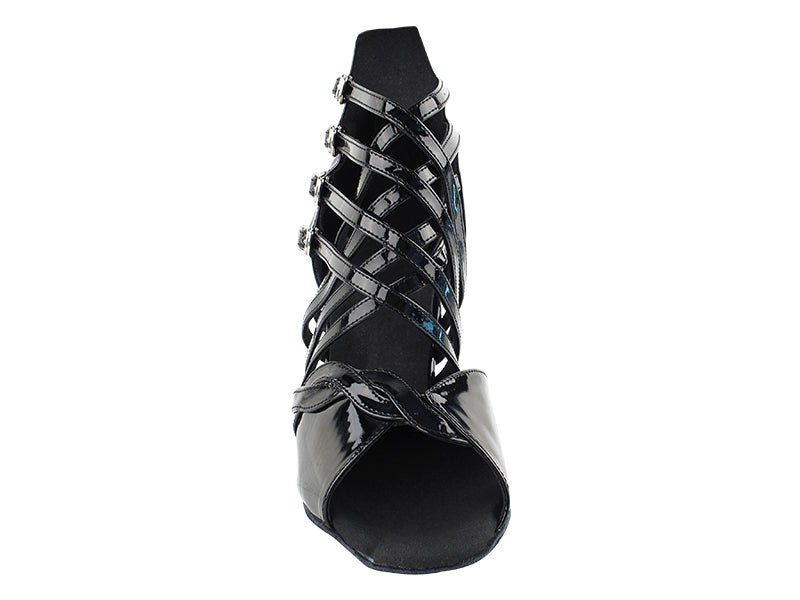 SERA7036 Black Patent with 3" Heel in the photo