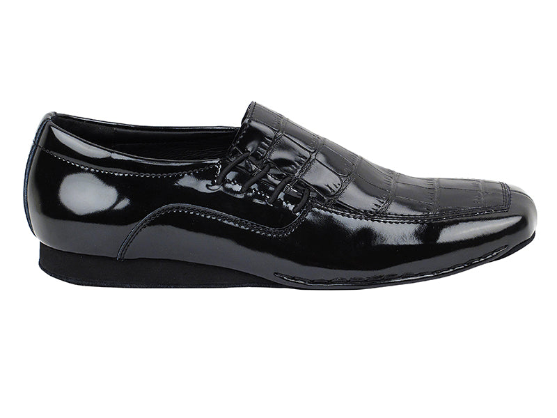 SERO102BBX Black Croc with flat heel in the photo