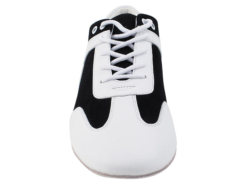 SERO106BBX Black Suede & White Leather Trim with flat heel in the photo