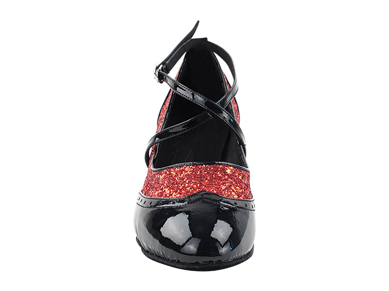 Swing001C Black Patent_F_B_S_Red Sparkle with 1.6" Heel (NJ) in the photo