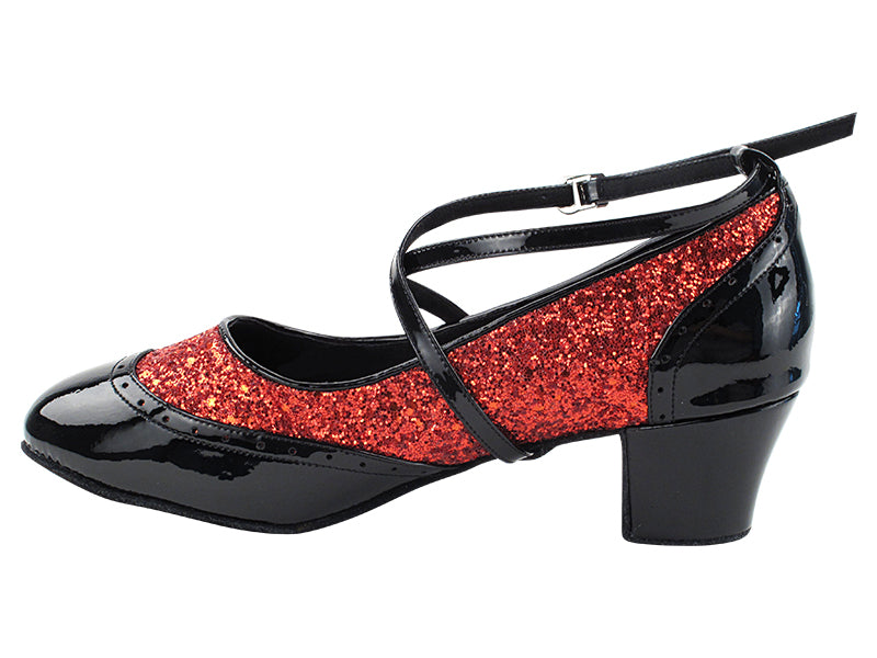 Swing001C Black Patent_F_B_S_Red Sparkle with 1.6" Heel (NJ) in the photo