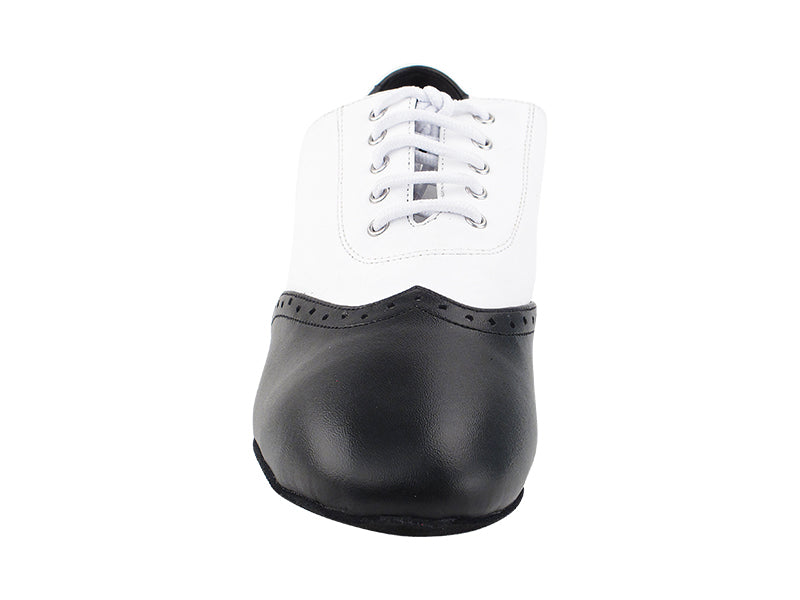 Swing003 Black Leather & White Leather with 0.5 inch EVA Heel in the photo