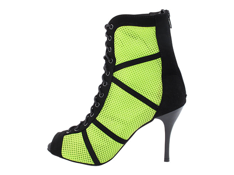 VFBoot Latin 3302 Black Nubcuk & Green Knit Mesh with 3.5" Stiletto Black Heel (TG1) in the photo