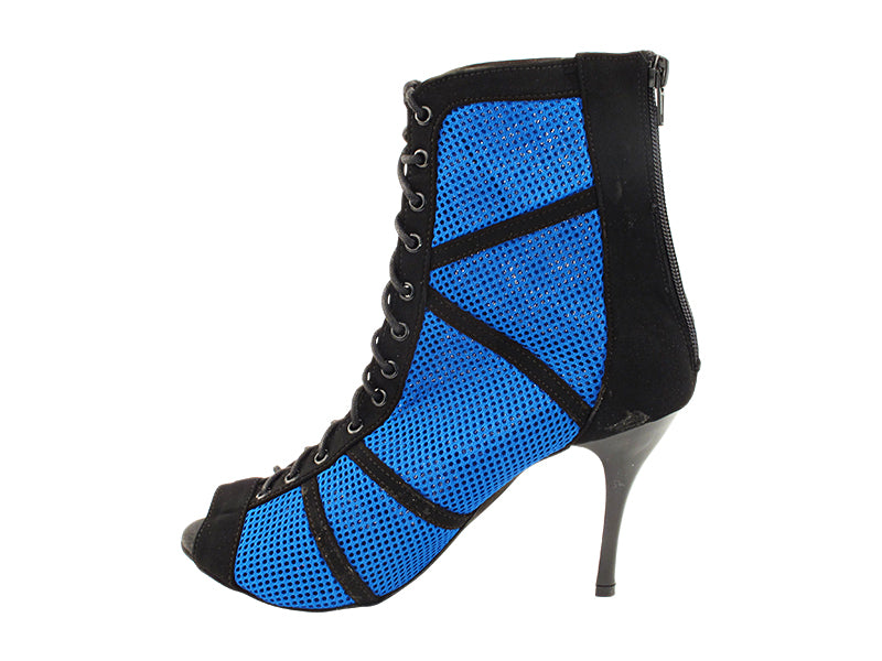 VFBoot Latin 3302 Black Nubuck & Blue Knit Mesh with 3.5" Stiletto Black Heel (TG1) in the photo