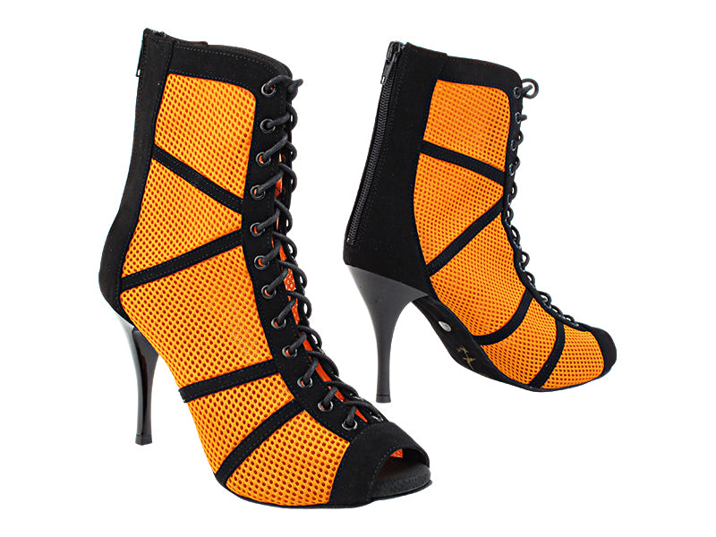 VFBoot Latin 3302 Black Nubuck & Orange Knit Mesh with 3.5" Stiletto Black Heel (TG1) in the photo