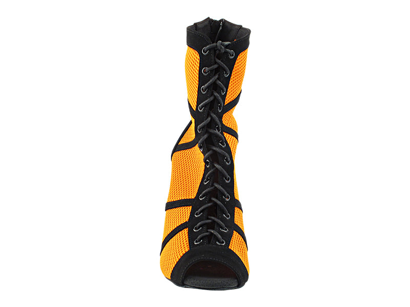 VFBoot Latin 3302 Black Nubuck & Orange Knit Mesh with 3.5" Stiletto Black Heel (TG1) in the photo
