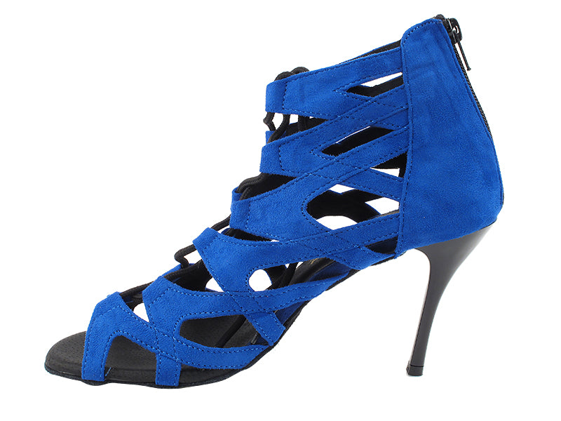 VFBoot Latin 3303 Navy Blue Suede with 3.5" Stiletto Black Heel (TG1) in the photo