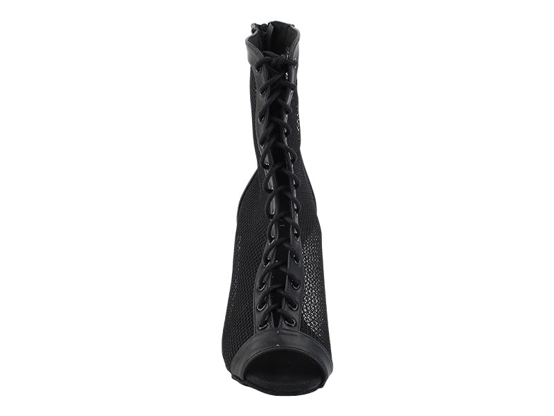 VFBoot Latin 3305 Black Leather & Black Fishnet with 3.5" Stiletto Heel (575) in the photo